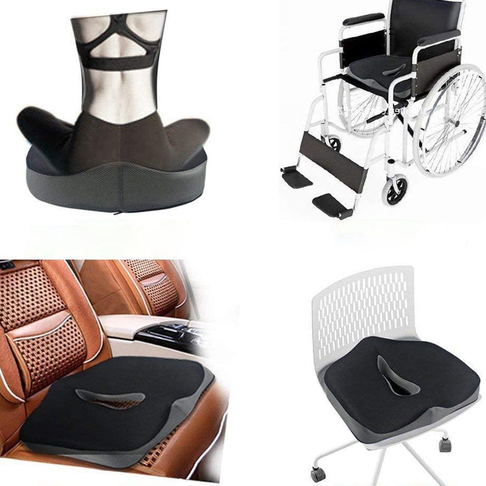 Cojín Ergonómico de Gel y Viscoelástica con Orificio para Coxis – Antideslizante y Transpirable